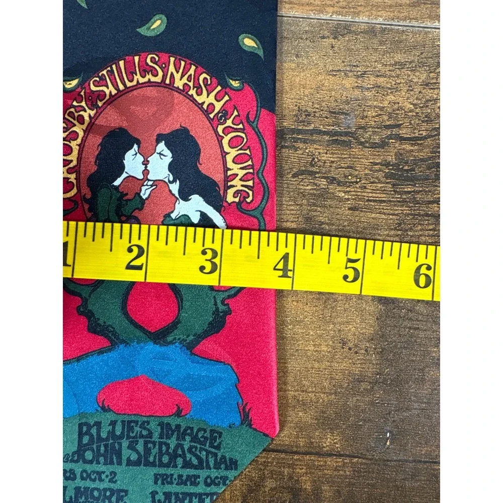The Fillmore Poster Ties Crosby Stills Nash Young Bill Graham Silk Tie Black 194